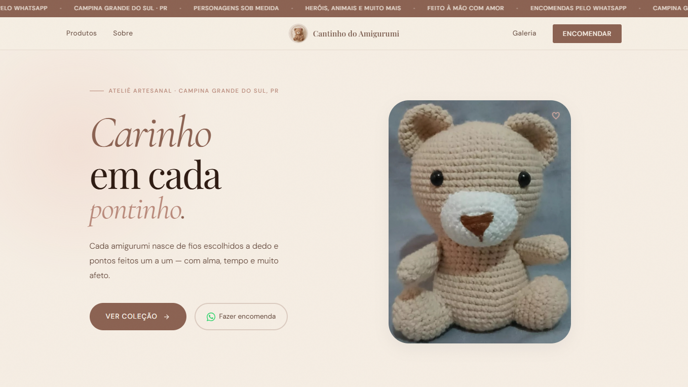 Screenshot Cantinho do Amigurumi